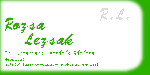 rozsa lezsak business card